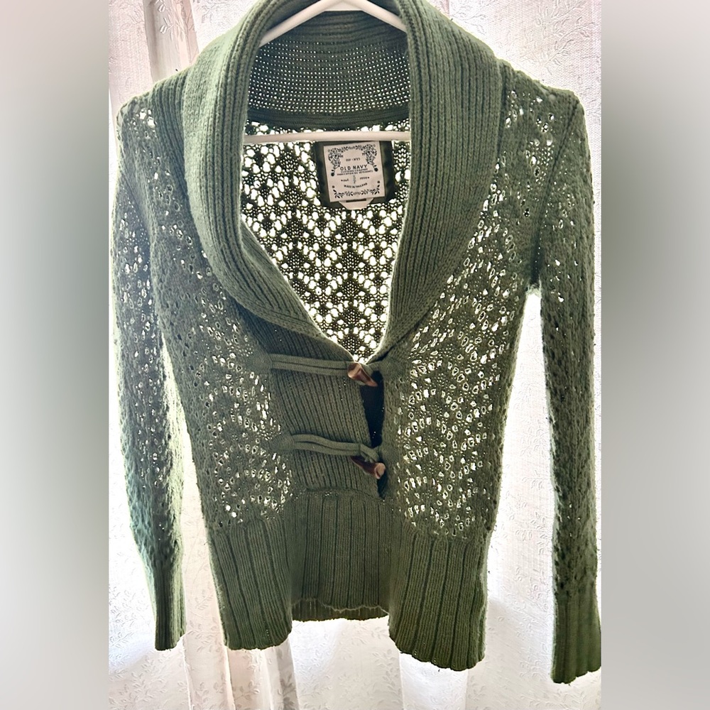 Old Navy Forest Green Knit Cardigan